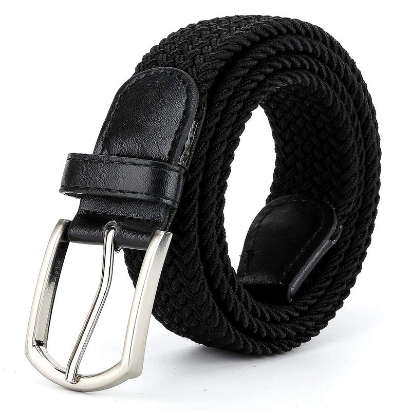 Radmire Braided Canvas Woven Elastic Stretch Belts for Men/Women/Junior with Multicolored (Black, XXXX-Large/52-54" Waist) - Image 1